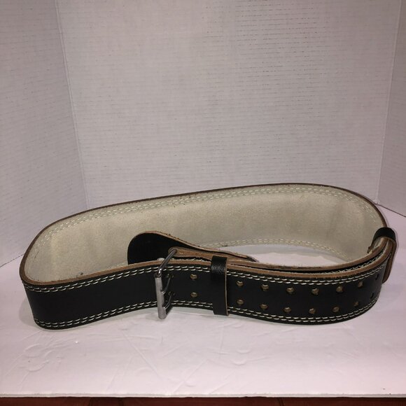 Valeo Weight Lifting Belt Leather Black Sz Large Adjustable Padding Back Support - Picture 5 of 6